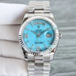 Swiss Replica Rolex Day-Date Turquoise Dial Stianless Steel Presidential Bracelet Watch